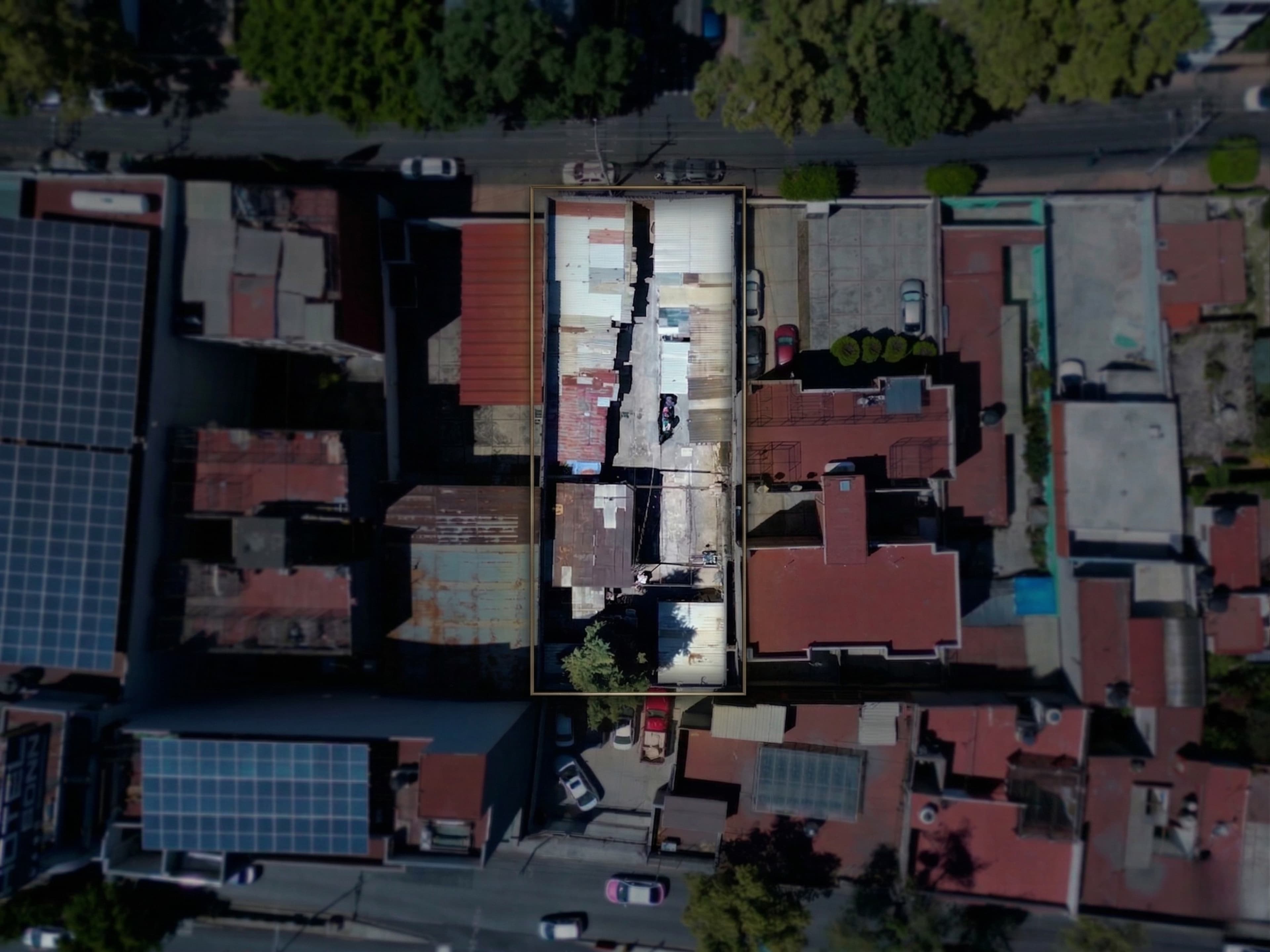 Vista aérea cenital del terreno